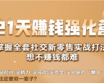 21天赚钱强化营，掌握全套社交新零售实战打法，赚回N倍学员-小鸿资源库