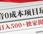 短视频变现套路剖析，抖音0成本赚钱项目玩法，日入500+独家揭秘（共2节视频）-小鸿资源库