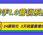 猎手1.0营销系统，从0到1，营销实战课，24路转化秘诀3天销量暴增20倍-小鸿资源库