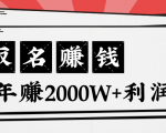 王通：不要小瞧任何一个小领域，取名技能也能快速赚钱，年赚2000W+利润-小鸿资源库