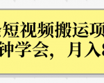操作性非常强的头条号短视频搬运项目,3分钟学会,轻松月入8000+-小鸿资源库