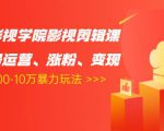 卡牌影视学院影视剪辑课：影视号运营、涨粉、变现、月入5000-10万暴力玩法-小鸿资源库