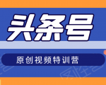头条号原创视频特训营：一对一带你玩转短视频，新号10天日收益破252元-小鸿资源库