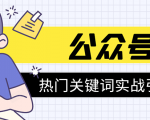 《公众号热门关键词实战引流特训营》5天涨5千精准粉，单独广点通每天赚百元-小鸿资源库