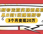 视频号运营实操训练营：从0到1玩赚视频号，3个月变现20万-小鸿资源库