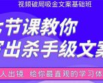 张根视频破局吸金文案班:节节课教你写出杀手级文案(附67页文案训练手册)-小鸿资源库