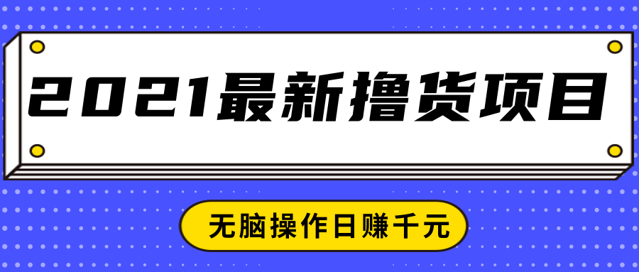 2021最新撸货项目，一部手机即可实现无脑操作轻松日赚千元-小鸿资源库