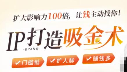 IP打造吸金术：0基础0资源，也能扩大影响力100倍，让钱主动找你！-小鸿资源库