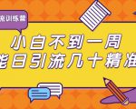 清和行记引流训练营：小白不到一周便能日引流几十精准粉-小鸿资源库
