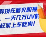 淘宝店群现在最火的视频玩法，一天几万UV的玩法，赶紧上车吃肉-小鸿资源库