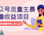 公众号流量主暴利撸收益项目，空闲时间操作单人月入过万-小鸿资源库