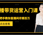 直播带货运营入门课,手把手教你直播间月销百万-小鸿资源库