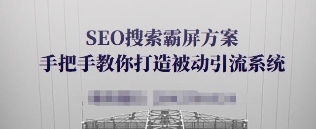 SEO搜索霸屏方案，手把手教你打造被动引流系统【视频课程】-小鸿资源库