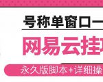 网易云挂机项目云梯挂机计划，永久版脚本+详细操作视频-小鸿资源库