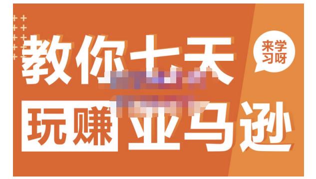 晟尧跨境·教你七天玩赚亚马逊，教你轻松玩赚亚马逊，适合小白学习-小鸿资源库