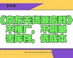 诺思星商学院京东无货源店群课：不推广，不刷单，零库存，低成本-小鸿资源库