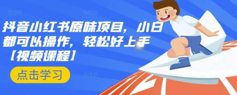 抖音小红书原味项目，小白都可以操作，轻松好上手【视频课程】-小鸿资源库