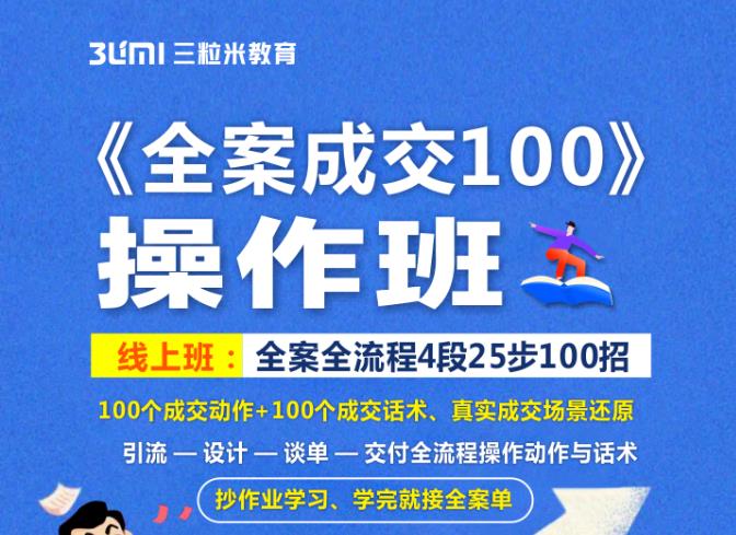 《全案成交100》全案全流程4段25步100招，操作班-小鸿资源库