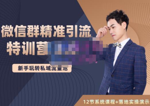 陆明明·微信群精准引流特训营3.0,借助微信群进行引流操作,打造私域流量池-小鸿资源库