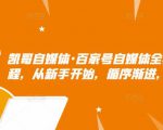 凯哥自媒体·百家号自媒体全套实战赚钱教程,从新手开始,循序渐进,系统的讲解-小鸿资源库