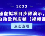 新人实操虚拟项目步骤演示,0基础打造自动盈利店铺【视频课程】-小鸿资源库