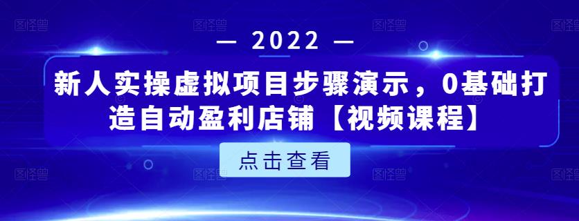 新人实操虚拟项目步骤演示，0基础打造自动盈利店铺【视频课程】-小鸿资源库