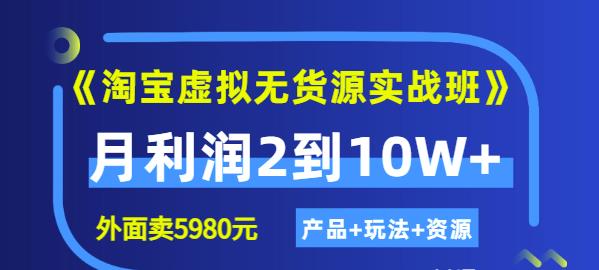 程哥《淘宝虚拟无货源实战班》线上第四期：月利润2到10W+（产品+玩法+资源)-小鸿资源库