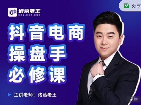 诸葛老王-抖音电商操盘手必修课:顶层设计,起号破局,爆款运营,数据分析-小鸿资源库