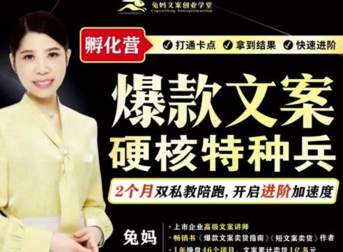 兔妈·爆款文案硬核特种兵孵化营，实现了每个月2000-30000+的副业增收-小鸿资源库