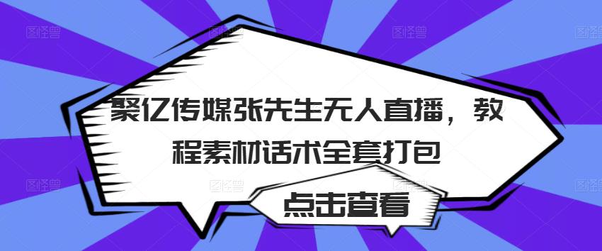 聚亿传媒张先生无人直播,教程素材话术全套打包-小鸿资源库