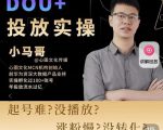 小马哥-Dou+投放实操课，抖加投放，随心推，付费起号逻辑，打破低播放转化-小鸿资源库
