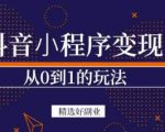 商梦网校-抖音小程序一个能日入300+的副业项目，变现、起号、素材、剪辑-小鸿资源库