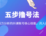 五步撸号法,掌握百万分析的抖课账号核心技能,从逻辑到实操-小鸿资源库