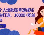 小红书个人爆款账号速成秘籍，爆款打造、10000+粉丝引流秘诀-小鸿资源库