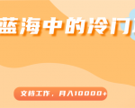 超级蓝海中的冷门项目,文档工作,好玩又赚钱,月入10000+-小鸿资源库