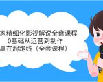 独家精细化影视解说全盘课程,0基础从运营到制作,赢在起跑线(全套课程)-小鸿资源库
