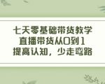七天零基础带货教学，直播带货从0到1，提高认知，少走弯路-小鸿资源库