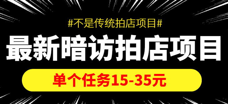 最新暗访拍店信息差项目,单个任务15-35元(不是传统拍店项目)-小鸿资源库