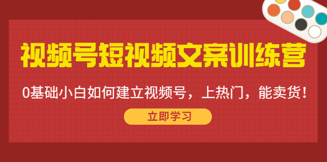 视频号短视频文案训练营：0基础小白如何建立视频号，上热门，能卖货！-小鸿资源库