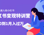 小红书变现特训营：带你快速入局小红书，从0到1月入过万-小鸿资源库
