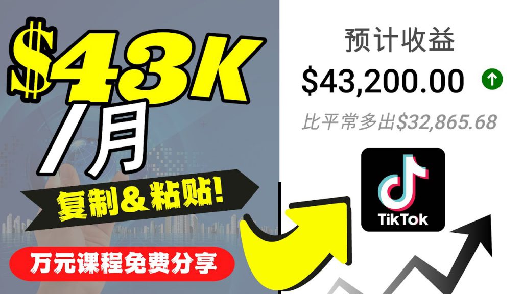 2022抖音国际版Tiktok赚钱项目：每天上传一个视频就轻松月入$43200-小鸿资源库