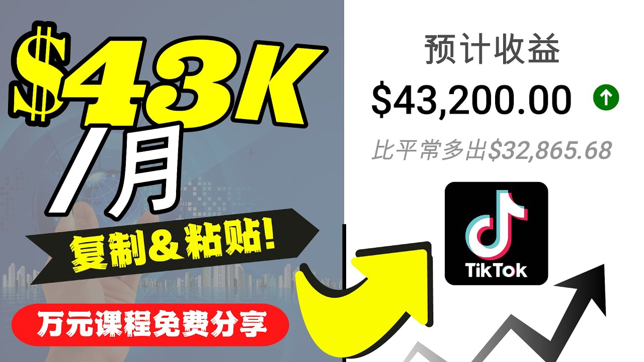 2022抖音国际版Tiktok赚钱项目:每天上传一个视频就轻松月入$43200-小鸿资源库