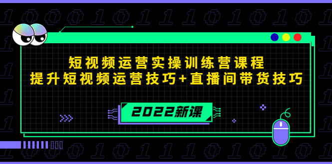 2022短视频运营实操训练营课程，提升短视频运营技巧+直播间带货技巧-小鸿资源库