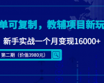 简单可复制，教辅项目新玩法，新手实战一个月变现16000+（第二期）-小鸿资源库