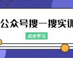 公众号搜一搜实训，收录与恢复收录、 排名优化黑科技，附送工具（价值998元）-小鸿资源库