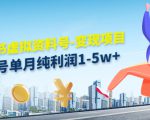 小红书虚拟资料号-变现项目：单号单月纯利润1-5w+实操玩法分享-小鸿资源库