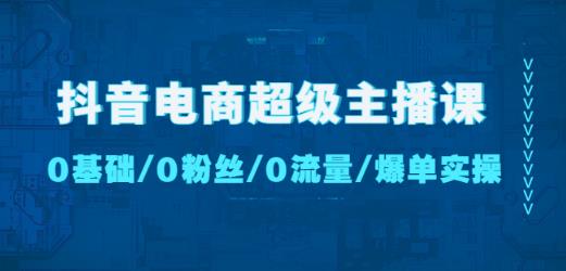 抖音电商超级主播课：0基础、0粉丝、0流量、爆单实操！-小鸿资源库