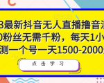 2023最新抖音无人直播撸音浪项目,0粉丝无需千粉,每天1小时,实测一个号一天1500-2000元-小鸿资源库