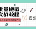 视频号批量搬运实战操作运营赚钱教程，傻瓜式批量制作高质量内容【附视频教程+PPT】-小鸿资源库