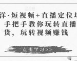 于洋·短视频+直播定位培训，手把手教你玩转直播卖货，玩转视频赚钱-小鸿资源库